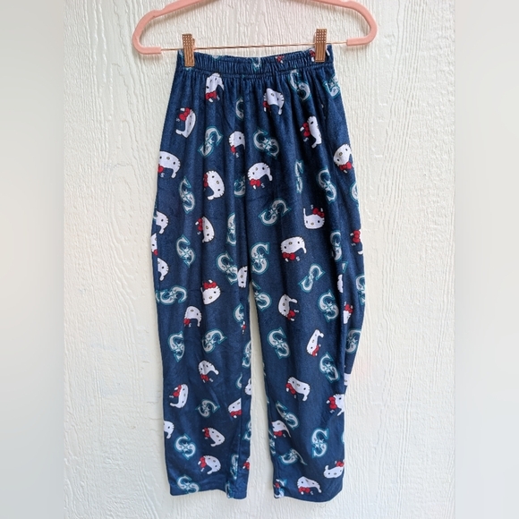 Seattle Mariners Hello Kitty Fleece Pajama Pants Limited Edition Kids Size Small - Picture 1 of 4